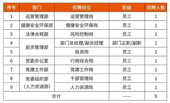 中國資源循環(huán)集團子公司大量招人！