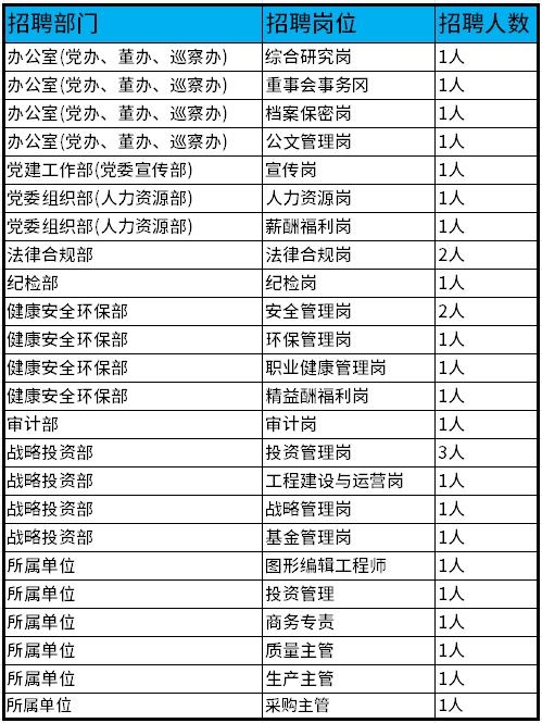 需要多名主管！中國資源循環(huán)集團綠色投資有限公司面向社會公開招聘公告